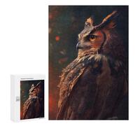 Hard Jigsaw Puzzle for Adults 300 PCS Mystic Owl Gaze Puzzle for Adults Relax Games Difficult Challenge Challenging To Complete 300 PCS