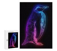 Hard Jigsaw Puzzle for Adults 300 PCS Neon Penguin Animal Puzzle for Adults Relax Games Difficult Challenge Challenging To Complete 300 PCS