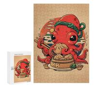 Hard Jigsaw Puzzle for Adults 300 PCS Octopus with Dumplings And Japanese Jigsaws for Adults Fun Games Home Decoration Educational Challenge 300 PCS
