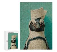 Hard Jigsaw Puzzle for Adults 300 PCS Penguin in Sailor Hat Painting Puzzles for Teenagers But Fun And Humorous Challenging To Complete Stress Reduction Gifts 300 PCS