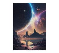 Hard Jigsaw Puzzle for Adults 300 PCS Planetary Reflections in Space -3 Jigsaws for Adults Hands-on Game A Work of Art Great Gift for Gaming 300 PCS