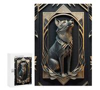 Hard Jigsaw Puzzle for Adults 300 PCS Royal Wolf Art Deco Jigsaws for Adults Fun Games Home Decoration Educational Challenge 300 PCS