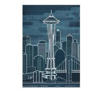 Hard Jigsaw Puzzle for Adults 300 PCS Seattle Skyline Adult Jigsaw Puzzle Hands-on Game Perfect Decoration Great Gift for Gaming 300 PCS