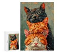 Hard Jigsaw Puzzle for Adults 300 PCS Three Sleeping Cats Puzzle for Adults Brain Teaser Game Birthday Present Birthday Present, Gifts, 300 PCS