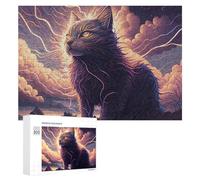 Hard Jigsaw Puzzle for Adults 300 PCS Thundering Cat Storms -1 Puzzle for Adults Brain Teaser Game Birthday Present Birthday Present, Gifts, 300 PCS
