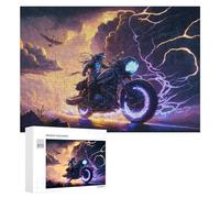 Hard Jigsaw Puzzle for Adults 300 PCS Thundering Motorcycle Ride -3 Puzzle for Adults Brain Teaser Game Birthday Present Birthday Present, Gifts, 300 PCS