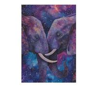 Hard Jigsaw Puzzle for Adults 300 PCS Two Elephants In Love Adult Jigsaw Brain Teaser Game Home Decoration Educational Challenge 300 PCS