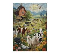 Hard Jigsaw Puzzle for Adults 38x26cm/1000pcs Farm Life Harmony Puzzles for Adults Toy Wall Decor Hand Speed Race Educational Challenge 38x26cm/1000pcs