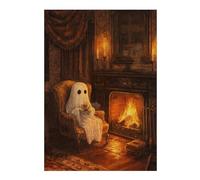 Hard Jigsaw Puzzle for Adults 38x26cm/1000pcs Ghostly Tea Time Puzzles for Adults Brain Teaser Game Wall Art Birthday Present, Gifts, 38x26cm/1000pcs