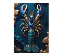 Hard Jigsaw Puzzle for Adults 38x26cm/1000pcs Gold Lobster Kintsugi Art Jigsaw Puzzle Toy Wall Decor Pattern Assembly Great Gift for Gaming 38x26cm/1000pcs