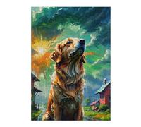 Hard Jigsaw Puzzle for Adults 38x26cm/1000pcs Golden Retriever Cute Dog Jigsaw Puzzle Toy Wall Decor Pattern Assembly Great Gift for Gaming 38x26cm/1000pcs