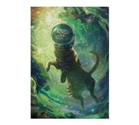 Hard Jigsaw Puzzle for Adults 38x26cm/1000pcs Green Space Cat Jigsaw Puzzle Toy Wall Decor Pattern Assembly Great Gift for Gaming 38x26cm/1000pcs