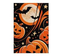 Hard Jigsaw Puzzle for Adults 38x26cm/1000pcs Halloween Night with Pumpkins And Bats Jigsaw Puzzle Toy Wall Decor Pattern Assembly Great Gift for Gaming 38x26cm/1000pcs