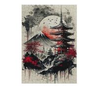 Hard Jigsaw Puzzle for Adults 38x26cm/1000pcs Japanese Temple 9 Puzzles for Adults Brain Teaser Game Wall Art Birthday Present, Gifts, 38x26cm/1000pcs