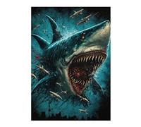 Hard Jigsaw Puzzle for Adults 38x26cm/1000pcs Jaws The Megalodon Strikes Back Puzzle for Adults Anti-Stress Toys Birthday Present Gifts for Friends And Family 38x26cm/1000pcs