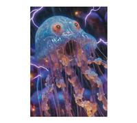 Hard Jigsaw Puzzle for Adults 38x26cm/1000pcs Jellyfish Lightning Adult Jigsaw Brain Teaser Game Hand Speed Race Great Gift for Gaming 38x26cm/1000pcs