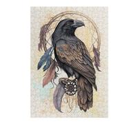 Hard Jigsaw Puzzle for Adults 38x26cm/1000pcs Native American Raven Art Adult Jigsaw Brain Teaser Game Hand Speed Race Great Gift for Gaming 38x26cm/1000pcs