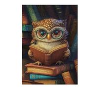 Hard Jigsaw Puzzle for Adults 38x26cm/1000pcs Owl Reading Book Jigsaw Puzzle Toy Wall Decor Pattern Assembly Great Gift for Gaming 38x26cm/1000pcs