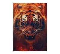 Hard Jigsaw Puzzle for Adults 38x26cm/1000pcs Roaring Tiger Portrait Puzzles for Adults Toy Wall Decor Hand Speed Race Educational Challenge 38x26cm/1000pcs
