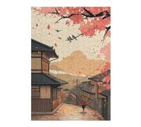 Hard Jigsaw Puzzle for Adults 38x26cm/1000pcs Sakura Roads Adult Jigsaw Brain Teaser Game Hand Speed Race Great Gift for Gaming 38x26cm/1000pcs