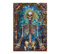Hard Jigsaw Puzzle for Adults 38x26cm/1000pcs Skeleton Stained Glass Puzzles for Adults Brain Teaser Game Wall Art Birthday Present, Gifts, 38x26cm/1000pcs