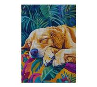 Hard Jigsaw Puzzle for Adults 38x26cm/1000pcs Sleeping Golden Retriever Puzzles for Adults Brain Teaser Game Wall Art Birthday Present, Gifts, 38x26cm/1000pcs