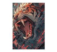 Hard Jigsaw Puzzle for Adults 38x26cm/1000pcs The Tigers Head Roars Adult Jigsaw Brain Teaser Game Hand Speed Race Great Gift for Gaming 38x26cm/1000pcs