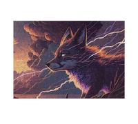 Hard Jigsaw Puzzle for Adults 38x26cm/1000pcs Thundering Wolf Epic Fantasy Artwork -1 Jigsaws for Adults Family Game A Work of Art Challenging To Complete 38x26cm/1000pcs