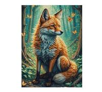 Hard Jigsaw Puzzle for Adults 500 PCS A Fox And Butterflies Adult Jigsaw Puzzle Hands-on Game Perfect Decoration Great Gift for Gaming 500 PCS