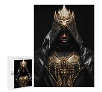 Hard Jigsaw Puzzle for Adults 500 PCS Black And Gold Hooded King Puzzle for Adults Brain Teaser Game Birthday Present Birthday Present, Gifts, 500 PCS