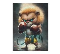 Hard Jigsaw Puzzle for Adults 500 PCS Boxing Lion Artwork Jigsaws for Adults Hands-on Game A Work of Art Great Gift for Gaming 500 PCS
