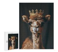 Hard Jigsaw Puzzle for Adults 500 PCS Camel Animal Cute King Puzzle for Adults Relax Games Difficult Challenge Challenging To Complete 500 PCS