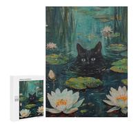 Hard Jigsaw Puzzle for Adults 500 PCS Cat Hiding Underwater Puzzle for Adults Relax Games Difficult Challenge Challenging To Complete 500 PCS