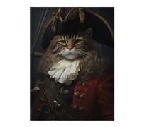 Hard Jigsaw Puzzle for Adults 500 PCS Cat Pirate in A Hat Jigsaws for Adults Hands-on Game A Work of Art Great Gift for Gaming 500 PCS