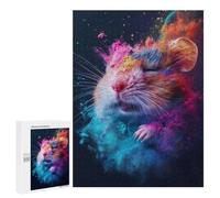 Hard Jigsaw Puzzle for Adults 500 PCS Colorful Powdered Hamster Puzzle for Adults Relax Games Difficult Challenge Challenging To Complete 500 PCS