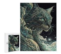 Hard Jigsaw Puzzle for Adults 500 PCS Cougar Japanese Art Puzzle for Adults Relax Games Difficult Challenge Challenging To Complete 500 PCS