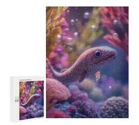 Hard Jigsaw Puzzle for Adults 500 PCS Curious Baby Eel Fish in Coral Reef Puzzle for Adults Brain Teaser Game Birthday Present Birthday Present, Gifts, 500 PCS