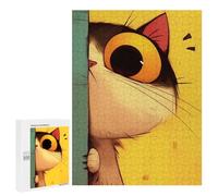 Hard Jigsaw Puzzle for Adults 500 PCS Curious Cat Peeking Puzzle for Adults Relax Games Difficult Challenge Challenging To Complete 500 PCS
