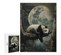 Hard Jigsaw Puzzle for Adults 500 PCS Cute Sleeping Panda Moon Puzzle for Adults Brain Teaser Game Birthday Present Birthday Present, Gifts, 500 PCS