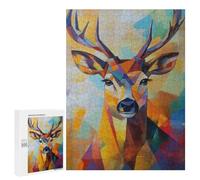 Hard Jigsaw Puzzle for Adults 500 PCS Deer Oil Painting Puzzle for Adults Relax Games Difficult Challenge Challenging To Complete 500 PCS