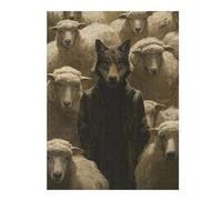 Hard Jigsaw Puzzle for Adults 500 PCS Dressed Wolf Sheep Leader Adult Jigsaw Puzzle Hands-on Game Perfect Decoration Great Gift for Gaming 500 PCS
