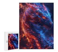 Hard Jigsaw Puzzle for Adults 500 PCS Fiery Blue Dragon Puzzle for Adults Relax Games Difficult Challenge Challenging To Complete 500 PCS