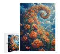 Hard Jigsaw Puzzle for Adults 500 PCS Floral Spiral Sky Dance Puzzles for Teenagers But Fun And Humorous Challenging To Complete Stress Reduction Gifts 500 PCS