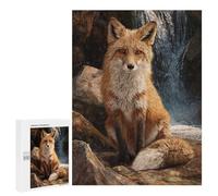 Hard Jigsaw Puzzle for Adults 500 PCS Fox by Waterfall Landscape Puzzles for Teenagers But Fun And Humorous Challenging To Complete Stress Reduction Gifts 500 PCS