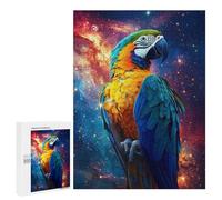 Hard Jigsaw Puzzle for Adults 500 PCS Galactic Macaw Parrot Art Print Puzzles for Teenagers But Fun And Humorous Challenging To Complete Stress Reduction Gifts 500 PCS