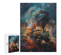 Hard Jigsaw Puzzle for Adults 500 PCS Galactic Steam Train Journey Puzzles for Teenagers But Fun And Humorous Challenging To Complete Stress Reduction Gifts 500 PCS