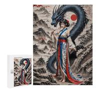 Hard Jigsaw Puzzle for Adults 500 PCS Geisha Dragon Whisperer Puzzle for Adults Relax Games Difficult Challenge Challenging To Complete 500 PCS