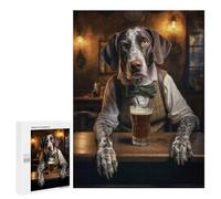 Hard Jigsaw Puzzle for Adults 500 PCS German Pointer in The Pub Puzzle for Adults Relax Games Difficult Challenge Challenging To Complete 500 PCS