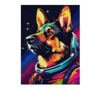 Hard Jigsaw Puzzle for Adults 500 PCS German Shepherd Spaceman Jigsaws for Adults Hands-on Game A Work of Art Great Gift for Gaming 500 PCS