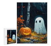 Hard Jigsaw Puzzle for Adults 500 PCS Ghostly Halloween Forest Puzzle for Adults Relax Games Difficult Challenge Challenging To Complete 500 PCS